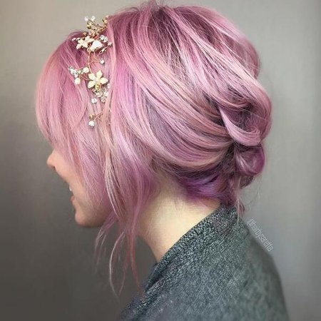 Pink Lavender Tousled Hairstyle