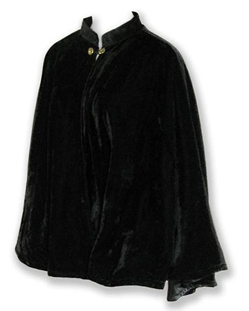 Amazon.com: Velvet Circular Cut Half Cloak Capelet Lined in Satin with Two-Button Clasp Black: Sports & Outdoors