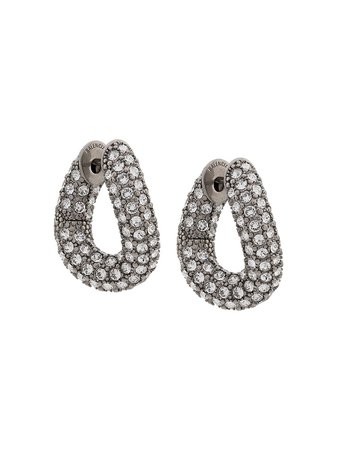 Balenciaga Crystal Embellished Loop Earrings Ss20 | Farfetch.com