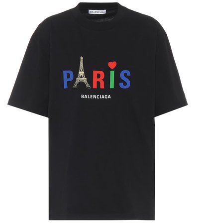 T-Shirt In Cotone Paris Love - Balenciaga | Mytheresa