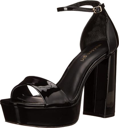 Amazon.com: Madden Girl Women's Omega Heeled Sandals, Black Patent, 8.5 : Clothing, Shoes & Jewelry
