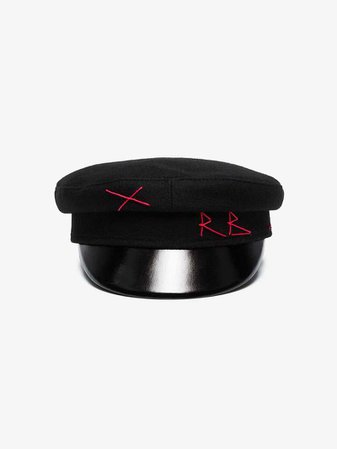Ruslan Baginskiy Black wool baker boy cap | Hats | Browns