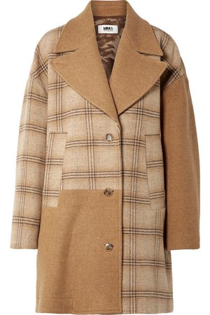 MM6 Maison Margiela | Oversized patchwork checked wool coat | NET-A-PORTER.COM