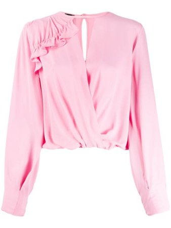 Pinko Wrap Style Blouse 1B14G18019 Pink | Farfetch