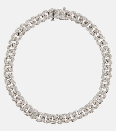 Mini 18 Kt White Gold Bracelet With Diamonds in White - Shay Jewelry | Mytheresa