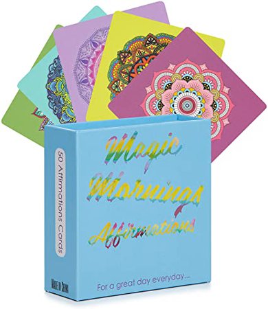 Amazon.com : MandAlimited Magic Mornings 50 Affirmations - Cards, Motivational & Encouragement cards with Guidebook : Office Products