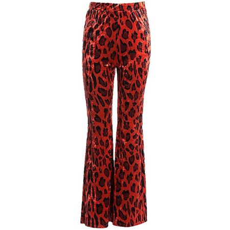 Red Velvet Leopard Pants - Own Saviour