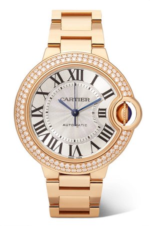 Cartier | Ballon Bleu de Cartier Automatic 36mm 18-karat pink gold and diamond watch | NET-A-PORTER.COM