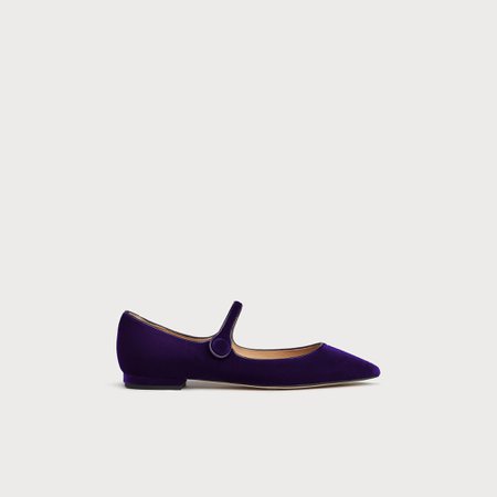 Mary Jane Purple Velvet Flats | Shoes | L.K.Bennett