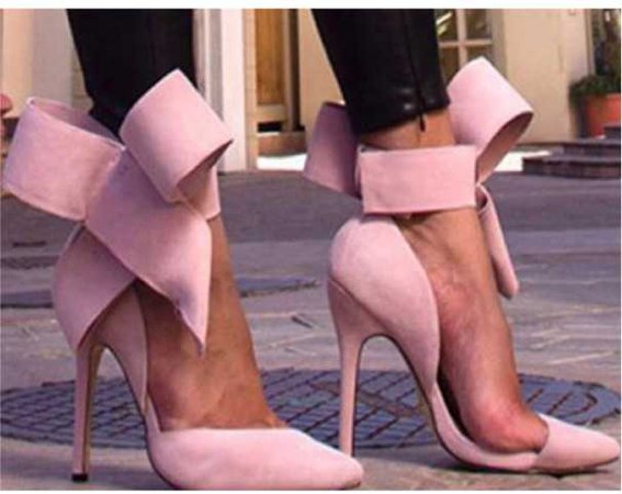 pink Pump with ankle bow