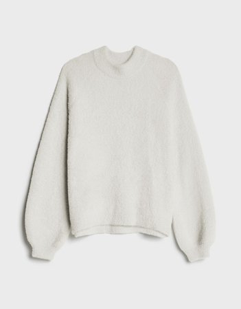 Fuzzy oversize sweater - Sweaters and Cardigans - Woman | Bershka ivory