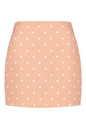 Pastel Polka Dot A Line Mini Skirt | boohoo