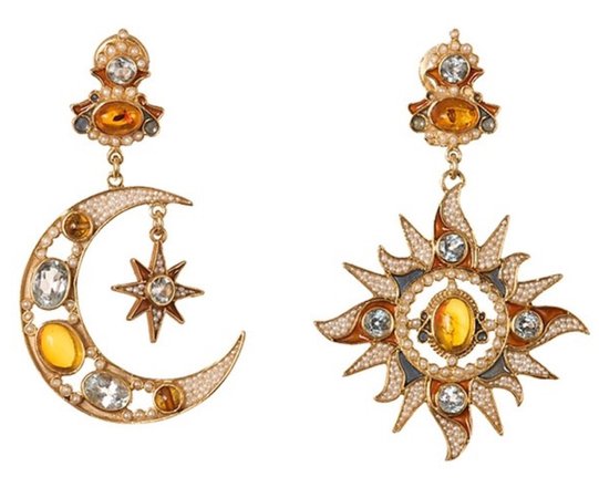 gold moon and sun earrings