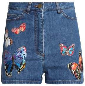 Embroidered Denim Shorts
