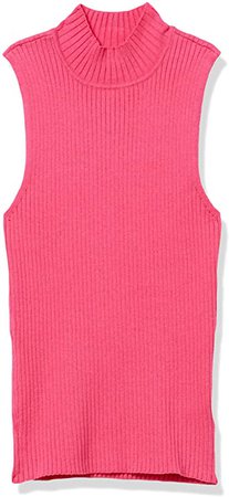 sleeveless pink sweater turtleneck