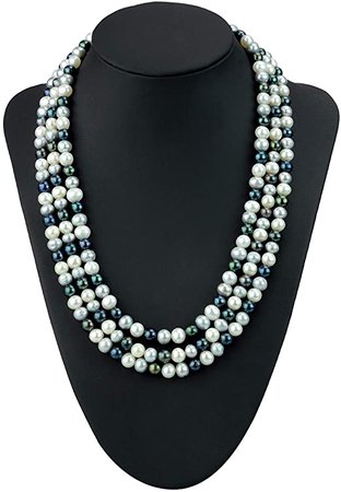 3 Strand Freshwater Cultured High Luster Pearl Necklace