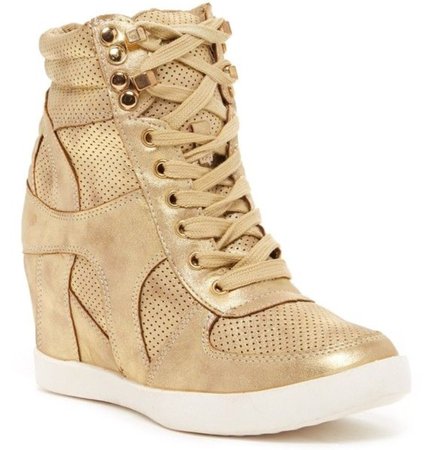 Gold Sneaker Wedges