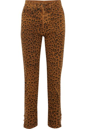 Saint Laurent | Leopard-print high-rise slim-leg jeans | NET-A-PORTER.COM