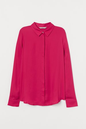 Блуза с дълъг ръкав - Цикламен - ЖЕНИ | H&M BG