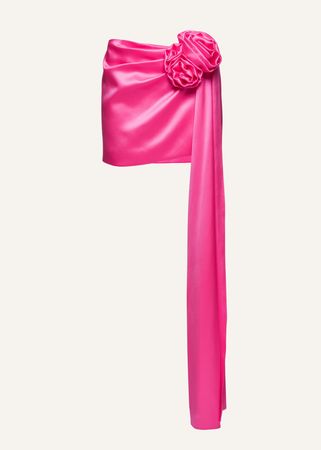 Draped sash mini skirt in bright pink | Magda Butrym