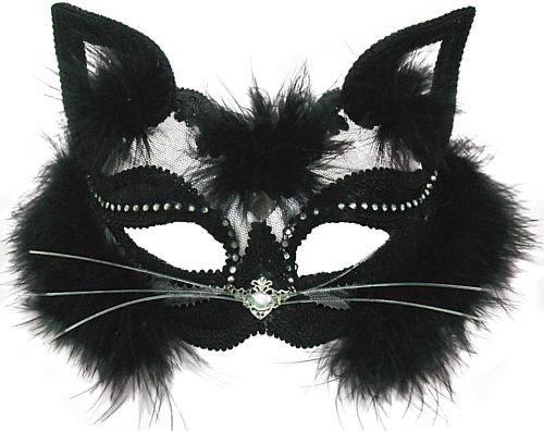 Party Packs Fluffy Black Cat Mask