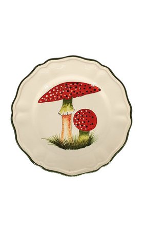 Hand-Painted Ceramic Mushroom Dessert Plate By Les-Ottomans | Moda Operandi