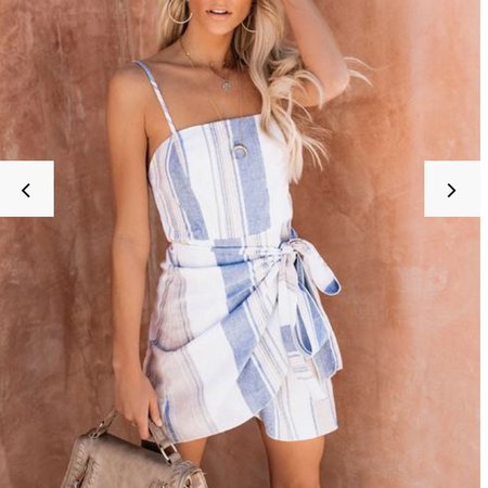 Vici Dresses | Sundae Striped Cotton Blend Wrap Dress | Poshmark