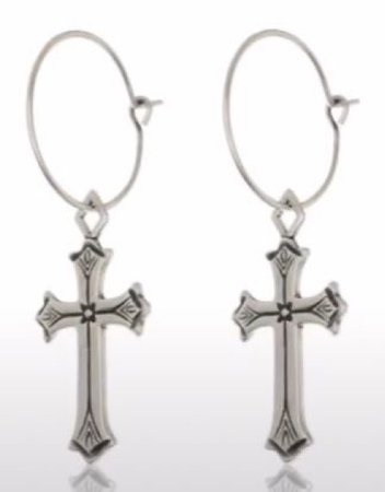 cross earrings silver
