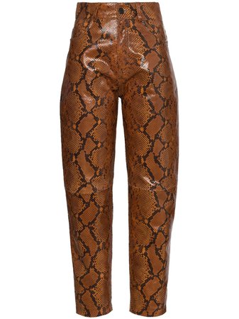 The Attico python-effect Tapered Trousers - Farfetch