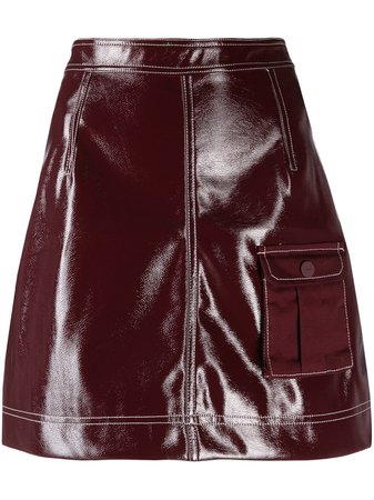 GANNI Patent A-line Skirt - Farfetch