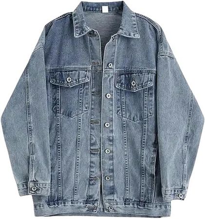 XIBANY Gradient Denim Jacket Women's Spring And Autumnversion Of The College Style Loose All-Match Work Jacket Top at Amazon Women's Coats Shop
