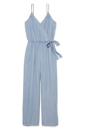 Vince Camuto Chambray Wrap Front Jumpsuit | Nordstrom