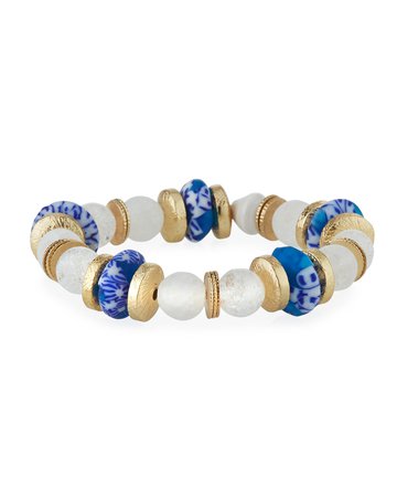 Akola Quartz & Glass Stretch Bracelet
