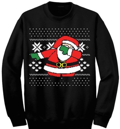 ‘Dabbing Santa’ Ugly Christmas Sweater - Black
