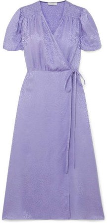 Art Dealer - Marge Silk-jacquard Wrap Dress - Lilac