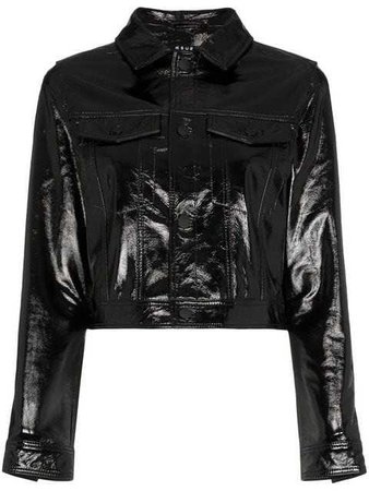 ksubi cropped patent leather jacket