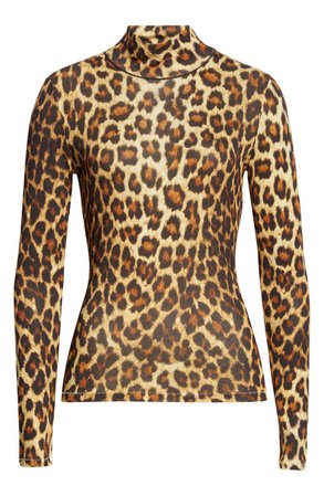 rag & bone Shaw Cheetah Print Turtleneck Sweater | Nordstromrack