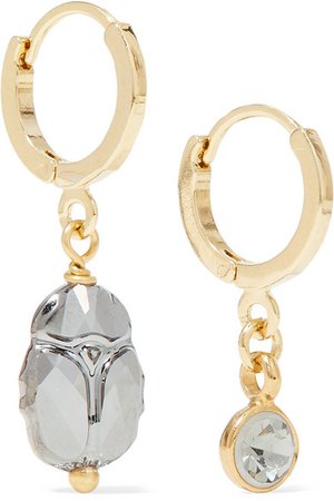 Isabel Marant | Vedette gold and silver-tone and crystal earrings | NET-A-PORTER.COM