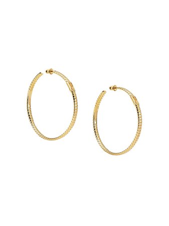 Shop gold Fendi large Baguette hoops with Express Delivery - Farfetch