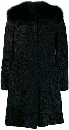 Pre-Owned jacquard midi coat