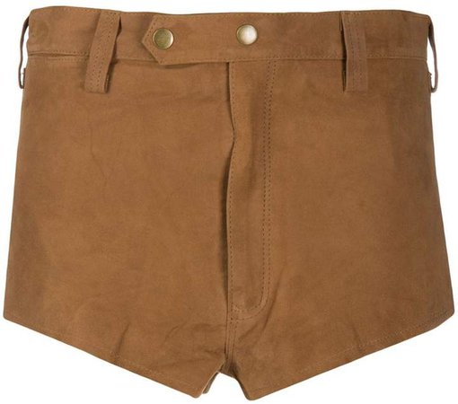Chilli mid-rise suede shorts