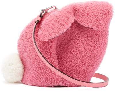 Bunny Shearling Cross Body Bag - Womens - Pink