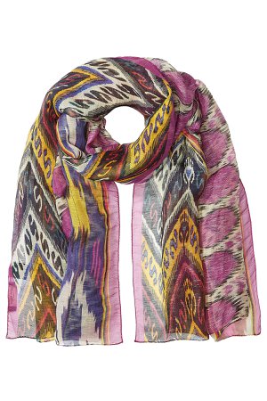 Printed Scarf with Linen and Silk Gr. One Size