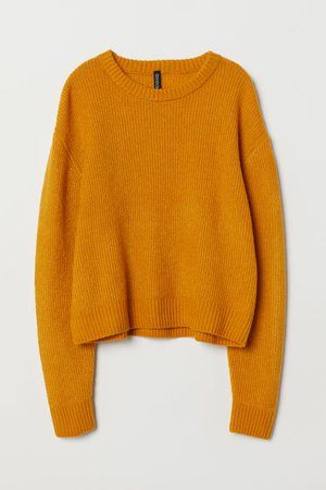 Rib-knit jumper - Mustard yellow