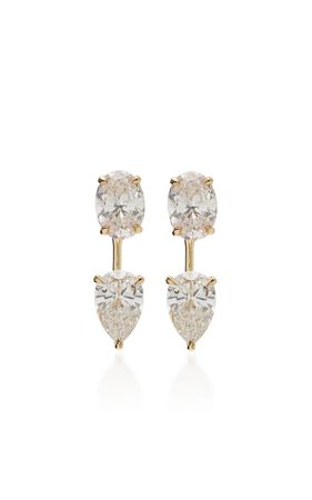 Pear Drop 14k Gold Diamond Ear Jackets By Vrai | Moda Operandi