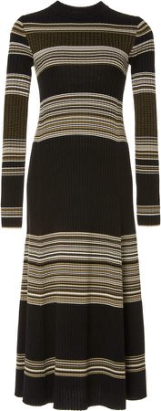 Striped Wool Maxi Dress