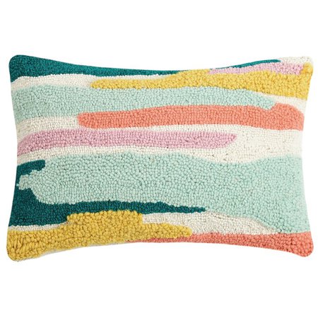 Wrought Studio Arce Abstract Fields Wool Lumbar Pillow | Wayfair