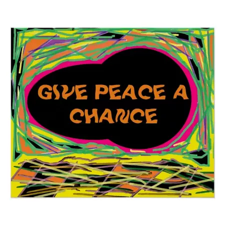 Give peace a chance art decor black and stripes | Zazzle.com