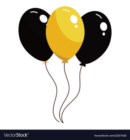 Black and yellow balloons Royalty Free Vector Image