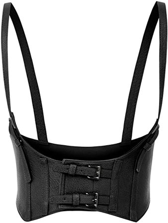 KANCY KOLE Women Fashion Faux Leather Waist Belt Steampunk Underbust Corset at Amazon Women’s Clothing store